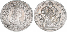 Franz I. Stephan 1745-1765
20 Kreuzer, 1765 BK / SK-PD. Kremnitz
6,55g
ANK 18
ss/vz