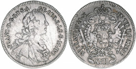Franz I. Stephan 1745-1765
17 Kreuzer, 1761 H-A. Hall
6g
ANK 16
ss