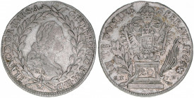 Franz I. Stephan 1745-1765
20 Kreuzer, 1765 BI/SK-PD. Kremnitz
6,57g
ANK 18
ss