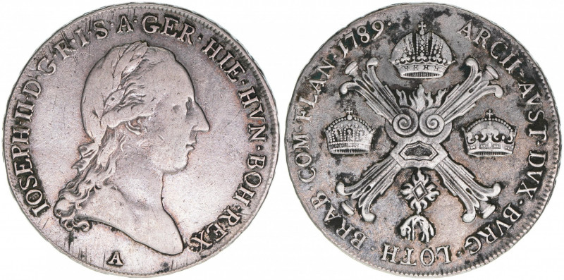 Joseph II. 1780-1790
1/2 Kronentaler, 1789 A. Österr. Niederlande
14,64g
ANK 41
...