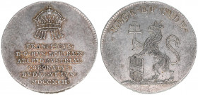 Kaiser Franz (II.) I.1792-1835
Jeton, 1792. auf die Krönung zum Ungarischen König
2,18g
vz