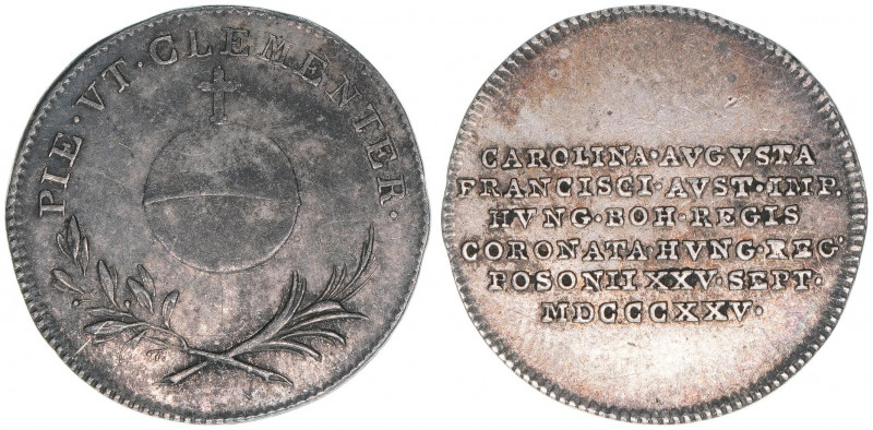Carolina Augusta
Jeton, 1825. aus Anlass der ungarischen Krönung
2,21g
Slg. Juli...