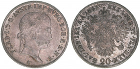 Kaiser Ferdinand I. 1835-1848
20 Kreuzer, 1841 A. Wien
6,72g
ANK 8
ss/vz