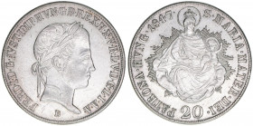 Kaiser Ferdinand I. 1835-1848
20 Kreuzer, 1847 B. Kremnitz
6,68g
ANK 15
vz-
