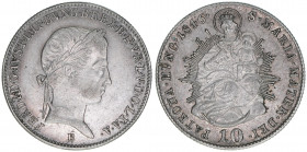 Kaiser Ferdinand I. 1835-1848
10 Kreuzer, 1846 B. Kremnitz
3,90g
ANK 14
ss/vz