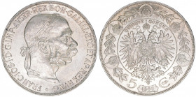 Kaiser Franz Joseph I. 1848-1916
5 Kronen, 1900. Wien
24,01g
ss/vz