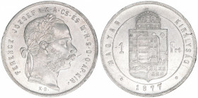 Kaiser Franz Joseph I. 1848-1916
1 Forint, 1877 KB. Kremnitz
12,35g
ss+