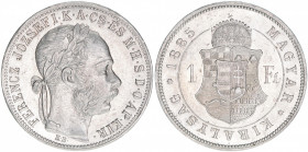 Kaiser Franz Joseph I. 1848-1916
1 Forint, 1885 KB. Kremnitz
12,40g
ss/vz