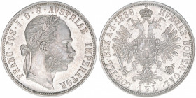 Kaiser Franz Joseph I. 1848-1916
1 Gulden, 1888. Wien
12,32g
vz-
