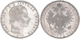 Kaiser Franz Joseph I. 1848-1916
1 Gulden, 1860 A. Wien
12,35g
vz