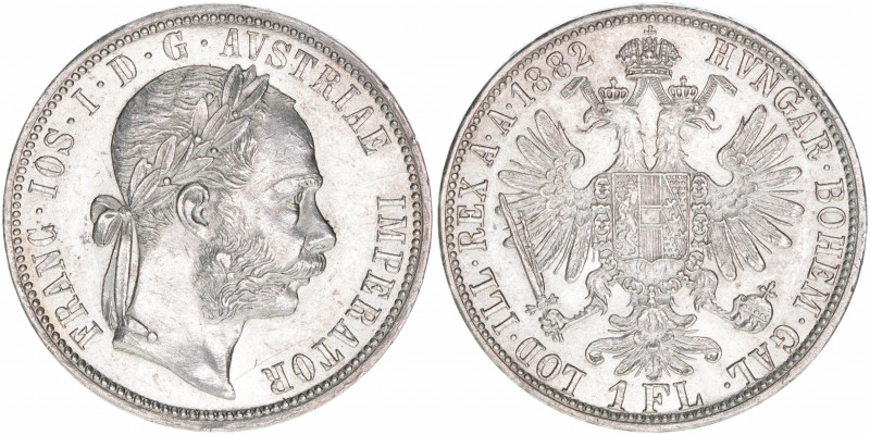 Kaiser Franz Joseph I. 1848-1916
1 Gulden, 1882. Wien
12,34g
vz-