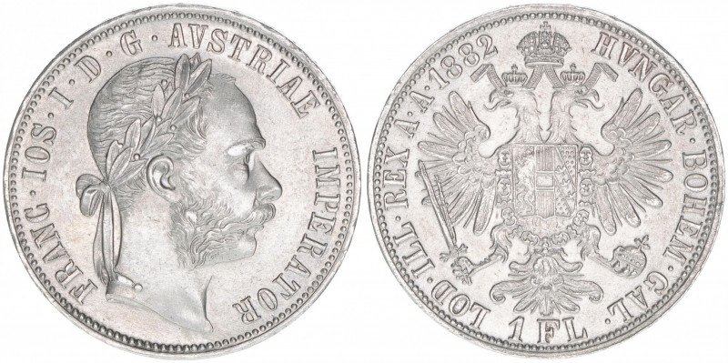 Kaiser Franz Joseph I. 1848-1916
1 Gulden, 1882. Wien
12,40g
vz-