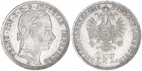 Kaiser Franz Joseph I. 1848-1916
1/4 Gulden, 1862 A. Wien
5,31g
vz-