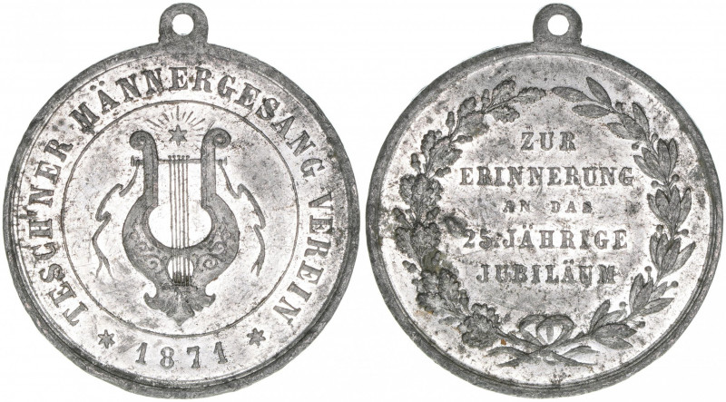 Kaiser Franz Joseph I. 1848-1916
Zinnmedaille, 1871. zur Erinnerung an das 25jäh...