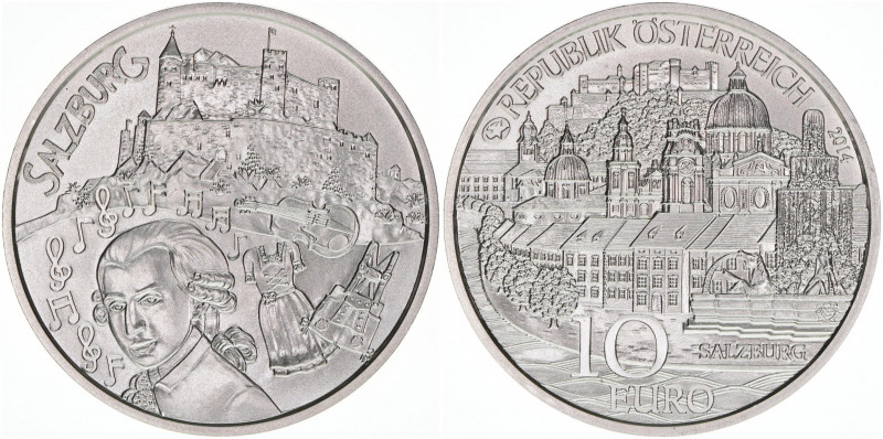 Sondergedenkmünze
2. Republik ab 1945. 10 Euro, 2014. Bundesland Salzburg
Wien
1...