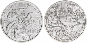 Sondergedenkmünze
2. Republik ab 1945. 10 Euro, 2011. Sagen und Legenden - Der liebe Augustin
Wien
16g
ANK 20
stfr