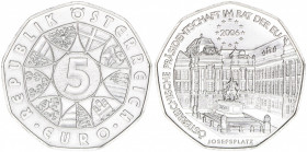 Sondergedenkmünze
2. Republik ab 1945. 5 Euro, 2006. Österreichs Präsidentschaft im Rat der EU
Wien
stfr