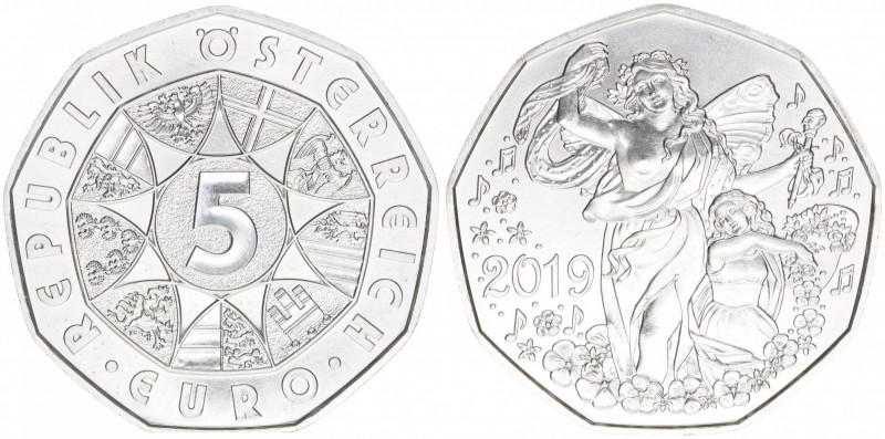 Sondergedenkmünze
2. Republik ab 1945. 5 Euro, 2019. Lebensfreude
Wien
stfr