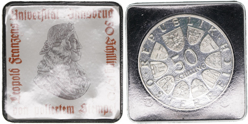 Verkehrsmünze
2. Republik ab 1945. 50 Schilling, 1970. Leopold Franzens Universi...