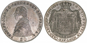 Rudolph Johann von Österreich 1819-1830
Olmütz. 20 Kreuzer, 1820. Wien
6,67g
KM#195, Suchomel/Videman 1201
vz+