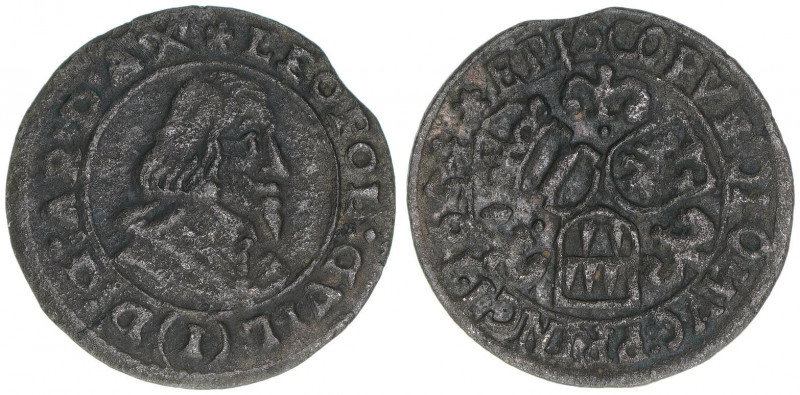 Leopold Wilhelm von Österreich 1637-1662
Olmütz. 1 Kreuzer, 1654. 0,81g
ss