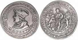 Matthäus Lang von Wellenburg 1519-1540
Erzbistum Salzburg. 2 Guldiner Radiana, 1538. Salzburg
52,2g
Zöttl 188, Probszt 196
ss