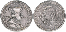 Matthäus Lang von Wellenburg 1519-1540
Erzbistum Salzburg. 1/3 Guldiner, 1521. äußerst selten - einziger 1/3 Guldiner des Erzbischofs
Salzburg
9,03g
Z...