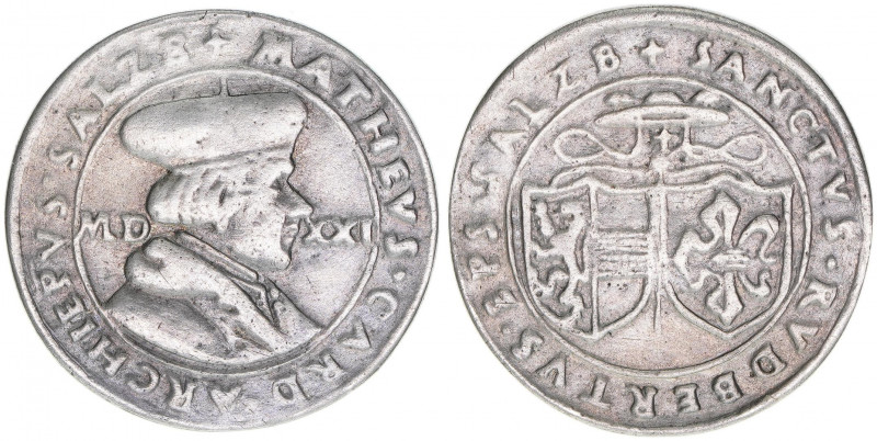 Matthäus Lang von Wellenburg 1519-1540
Erzbistum Salzburg. 10 Kreuzer, 1521. äuß...