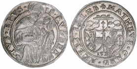 Matthäus Lang von Wellenburg 1519-1540
Erzbistum Salzburg. 10 Kreuzer, 1527. Salzburg
5,31g
Zöttl 245, Probszt 243
vz