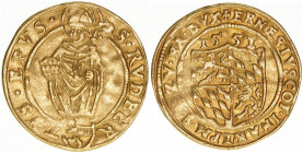 Ernst von Bayern 1540-1554
Erzbistum Salzburg. Dukat, 1551. Salzburg
3,27g
Zöttl 387, Probszt 352
ss