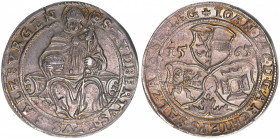 Johann Jakob Khuen von Belasi 1560-1586
Erzbistum Salzburg. 1/4 Taler, 1565. selten
Salzburg
7,13g
Zöttl 684, Probszt 568, BR 1186
vz