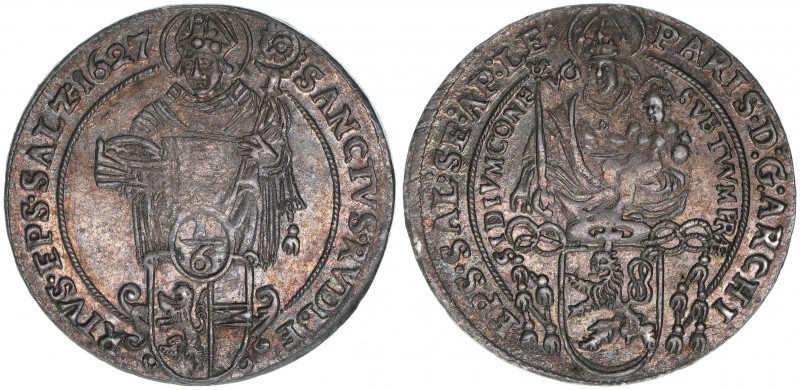 Paris Graf Lodron 1619-1653
Erzbistum Salzburg. 1/6 Taler, 1627. Salzburg
4,86g
...