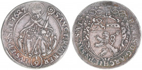 Paris Graf Lodron 1619-1653
Erzbistum Salzburg. 1/9 Taler, 1627. Salzburg
3,18g
Zöttl 1601, Probszt 1300
Prägeschwächen
ss+