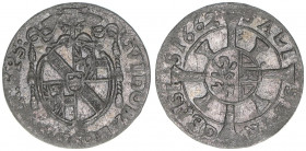 Guidobald Graf Thun-Hohenstein 1654-1668
Erzbistum Salzburg. 1 Kreuzer, 1662. Salzburg
0,70g
Zöttl 1841, Probszt 1519
ss