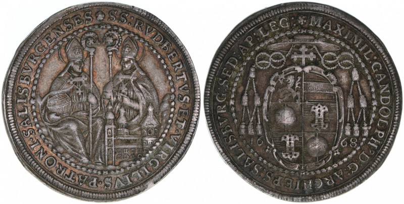 Max Gandolph Graf Kuenburg 1668-1687
Erzbistum Salzburg. 1/2 Taler, 1668. Salzbu...