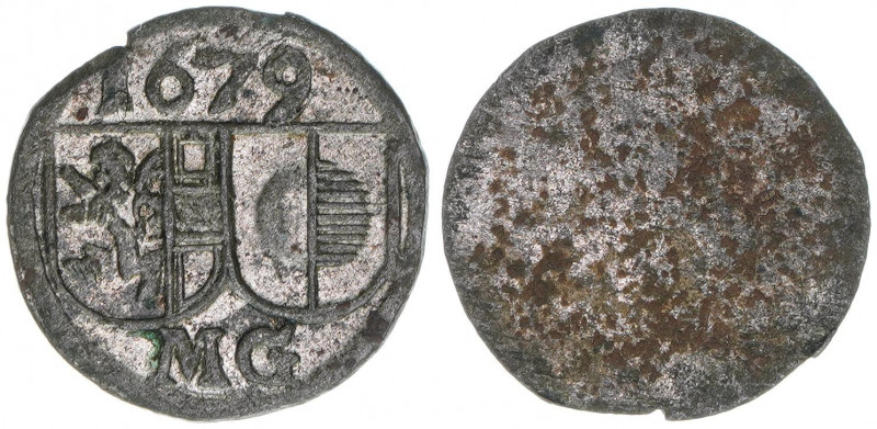 Max Gandolph Graf Kuenburg 1668-1687
Erzbistum Salzburg. Pfennig, 1679. Salzburg...