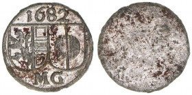 Max Gandolph Graf Kuenburg 1668-1687
Erzbistum Salzburg. Pfennig, 1682. Salzburg
0,26g
Zöttl 2082, Probszt 1738
ss/vz