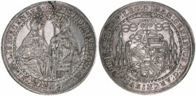 Johann Ernst Graf Thun-Hohenstein 1687-1709
Erzbistum Salzburg. 1/2 Taler, 1700. Salzburg
14,94g
Zöttl 2187, Probszt 1821
Randfehler bei 12 h
vz-