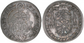 Johann Ernst Graf Thun-Hohenstein 1687-1709
Erzbistum Salzburg. 15 Kreuzer, 1692. Salzburg
5,77g
Zöttl 2211, Probszt 1846
ss