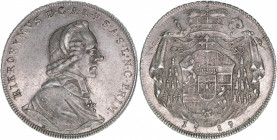 Hieronymus Graf Colloredo 1772-1803
Erzbistum Salzburg. Taler, 1789. Salzburg
28,01g
Zöttl 3229, Probszt 2443
vz-