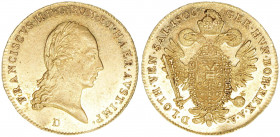 Kaiser Franz I.
Salzburg. Dukat, 1806 D. Salzburg
3,48g
Zöttl 3436
vz