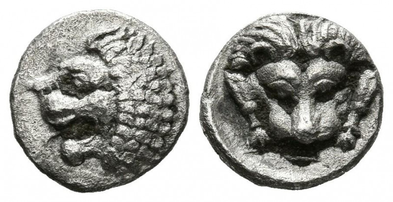 CARIA, Mylasa. Hemióbolo. (Ar. 0,35g/7mm). 420-390 a.C. (SNG Kayhan 835). Anv: C...