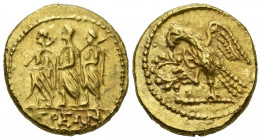TRACIA, Koson. Estátera. (Au. 8,40g/19mm). 44-42 a.C. (HGC 3.2, 2049). Anv: Cónsul romano, L. Junnius Brutus, acompañado de dos lictores a izquierda, ...