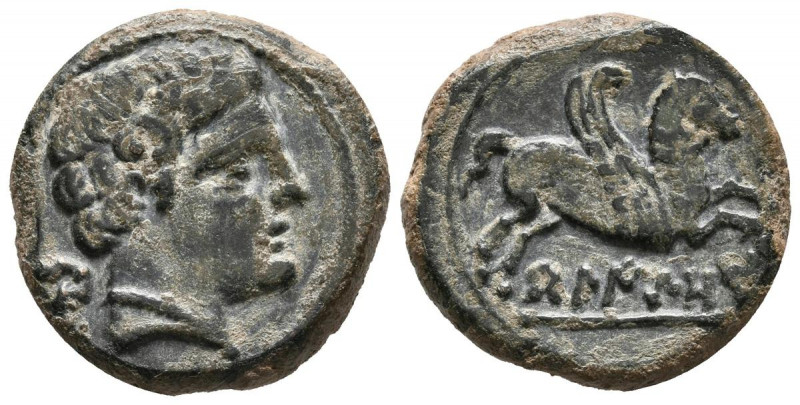 BELIGIOM (Belchite, Zaragoza). Semis. (Ae. 7,67g/21mm). 120-20 a.C. (FAB-245). A...