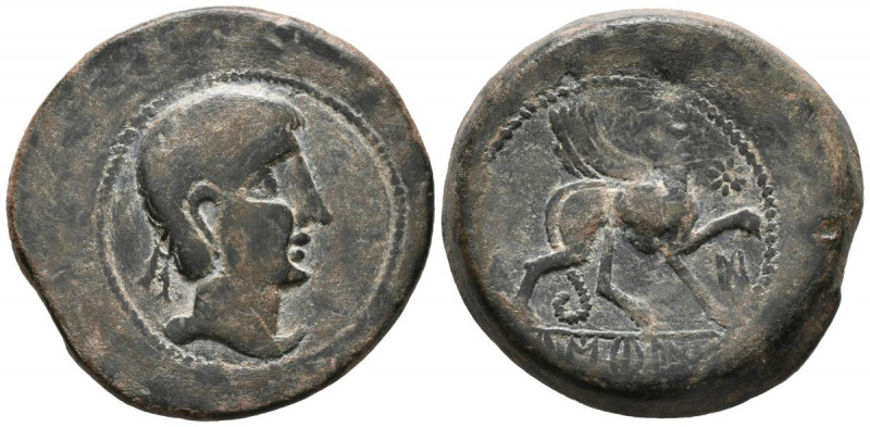 CASTULO (Cazlona, Jaén). As. (Ae. 28,20g/30mm). 180 a.C. (FAB-697). Anv: Cabeza ...