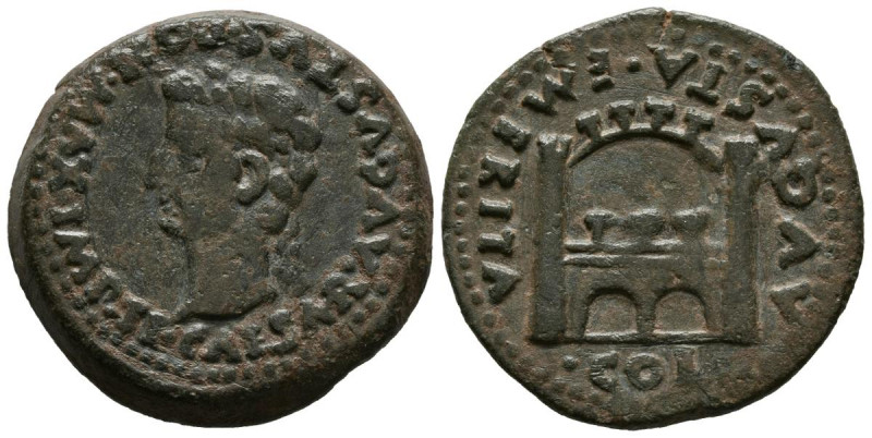 EMERITA AUGUSTA (Mérida, Badajoz). As. (Ae. 11,87g/27mm). 14-36 d.C. (FAB-1055)....