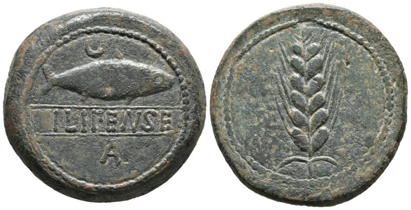 ILIPENSE (Alcalá del Río, Sevilla). As. (Ae. 23,19g/33mm). 120-20 a.C. (FAB-1532...