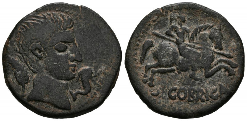 SEGOBRIGA (Saelices, Cuenca). As. (Ae. 9,19g/27mm). 30-20 a.C. (FAB-2182). Anv: ...