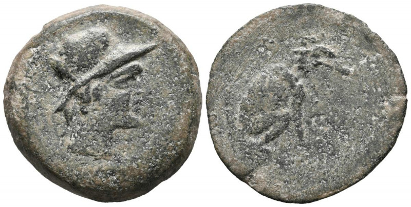 URSONE (Osuna, Sevilla). As. (Ae. 15,04g/30mm). 50 a.C. (FAB-2496). Anv: Cabeza ...