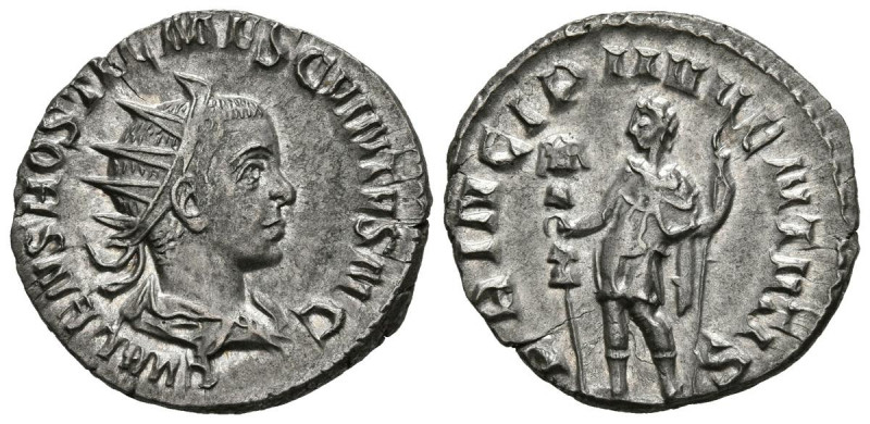 HOSTILIANO. Antoniniano. (Ar. 2,93g/20mm). 251 d.C. Roma. (RIC 182). Anv: Busto ...